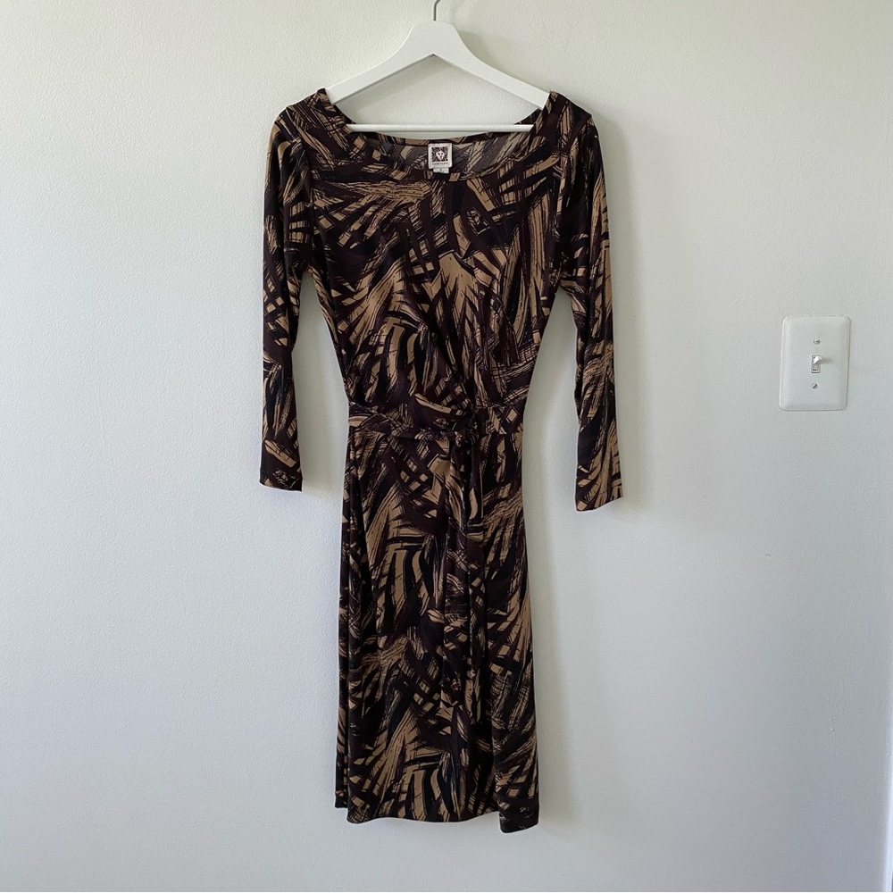 Anne Klein Women’s Boat Neck Waist Tie Detail Dress EUC